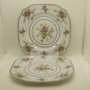 Royal Albert Petit Point Bone China Salad Side Plates Vintage Set of 2